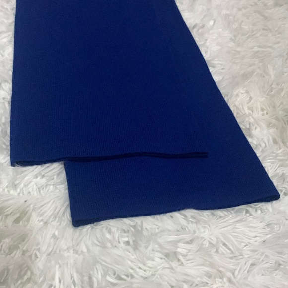 St. John Knit Blue Wide-Leg Pants - Picture 3 of 4